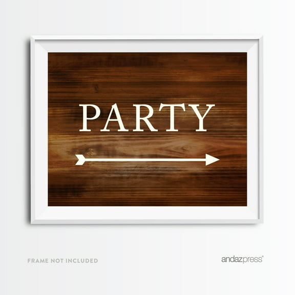 Party Rustic Wood Wedding Party Directional Signs,  Double-Sided