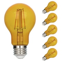 Westinghouse 4.5 Watt (40 Watt Equivalent) Yellow A19 Omni Filament LED Light Bulb Medium (E26) Base, 6-Pack
