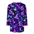 thumbnail image 6 of Halloween Costumes for Women 3/4 Length Sleeve Tops Halloween Skull Graphic Loose Fit Daily Wear Crewneck T Shirts Purple M, 6 of 8