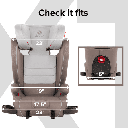 Diono Monterey XT Latch 2-in-1 Expandable Booster Car Seat, Gray Oyster