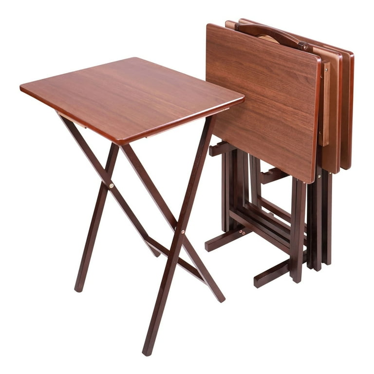 19 L X W Brown Wood Folding Table (Set of Tables