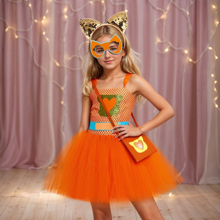 Halloween Kids Cartoon Dress Set for Performance Fairy Party Outfit Elegant Court Style Tutu Skirt, 2XL, Kids Unisex, Orange Halloween Kids Cartoon Dress Set for Performance Fairy Party Outfit Elegant Court Style Tutu Skirt, 2XL, Kids Unisex, Orange