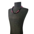 thumbnail image 3 of Handmade Fuchsia & Magenta Pink Baroque Pearl w/ Black Onyx Bead Short Necklace for Women by Isabella Jewelry, 3 of 6