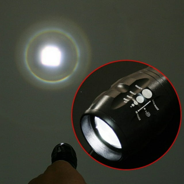 Lampe de Poche Rechargeable Mini Portable LED CREE Lampe de Poche LED Design Réflecteur Compact Résistant à l'Usure Trois Modes Projecteur de Camping pour Extérieur