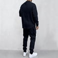 thumbnail image 4 of SELONE Mens Fall Outfits V Neck Long Sleeve Pullover Top Solid Trouser with Pockets 2 Piece Fall Winter Clothes, 4 of 5