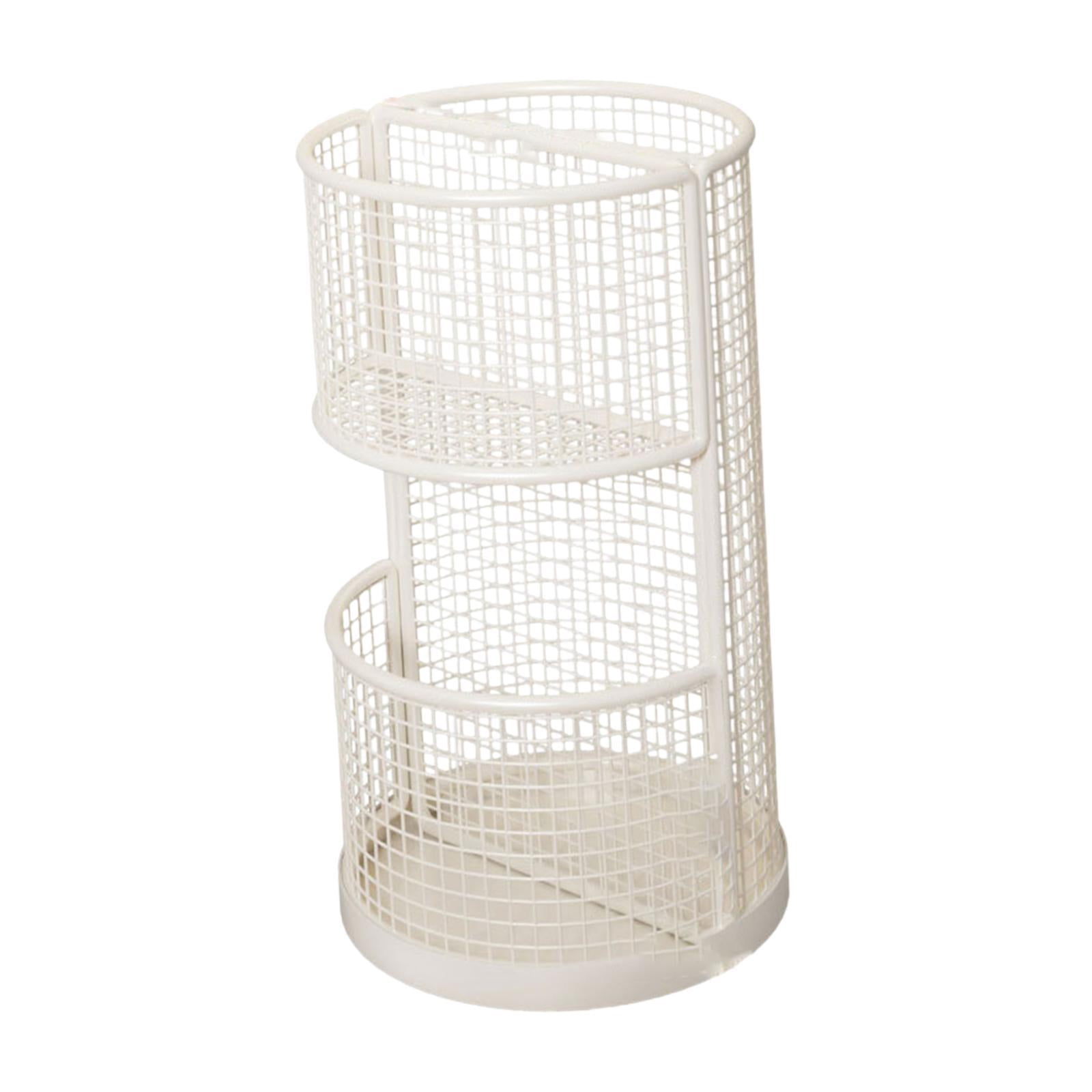 Fiocias Umbrella Stand Storage Rack Open Access Freestanding with Stable Base Convenient White