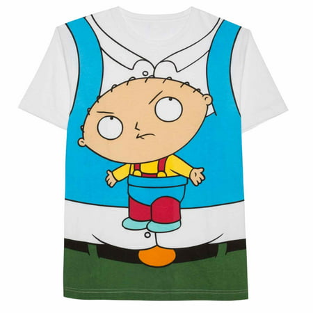 Family Guy Mens White Peter Griffin w/ Stewie Graphic Costume T-Shirt