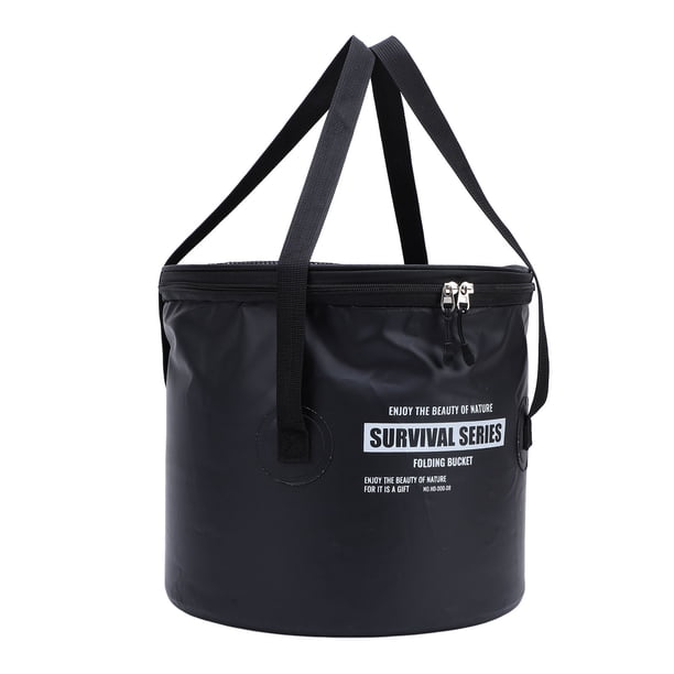 Cubo de Deneze de Tela, Cesta Plegable Portátil, Contenedor de Agua Con Bolsa de Malla para Acampar Al Aire Libre, Pesca, Lavado de Coches