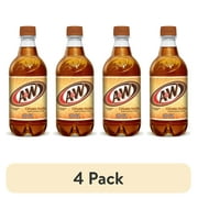 (4 pack) A&W Cream Soda Pop, 20 fl oz, Bottle