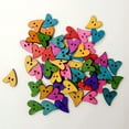 thumbnail image 3 of 200 PCS  Wooden Buttons DIY Green Colorful Curved Heart Random Mixed Wood Buttons Craft Scrapbooking Sewing Clothing Accessories (Mixing Color), 3 of 8