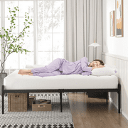 Yoneston Queen Size 16 inch Heavy Duty Metal Platform Bed Frame with Large Under-Bed Storage Space, Black