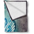 thumbnail image 2 of Flamingo Soft Flannel Fleece Throw Blanket, Flamingos with Exotic Hawaiian Leaves Flowers on Striped Vintage Background, Cozy Plush for Indoor and Outdoor Use, 50" x 70", Green Pink A1, 2 of 5