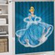 thumbnail image 5 of Juego de 4 cortinas de ducha de Cenicienta con alfombras antideslizantes, tapa de inodoro y alfombrilla de baño, cortina de ducha impermeable con decoración de dibujos animados para baño con 12, 5 of 8
