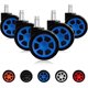 thumbnail image 1 of Gaming Chair Casters, Replaceable Replacement Wheels with Anti-Fall Function and Smooth Gliding (5 Pieces/Set, Blue), 1 of 5
