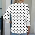 thumbnail image 5 of CHGBMOK Womens Polka Dots 3/4 Sleeve Blouses Button On Crew Neck T Shirts Casual Dressy Tops Going Out Outfit, 5 of 7