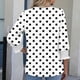 thumbnail image 5 of mfyjkho Tops Para Salir Para Mujer, Camiseta De Moda Para Mujer, Con Estampado De Rayas Y Botones, Manga Tres Cuartos, Cuello Redondo Tops Para Hacer Ejercicio Para Mujer L, 5 of 7