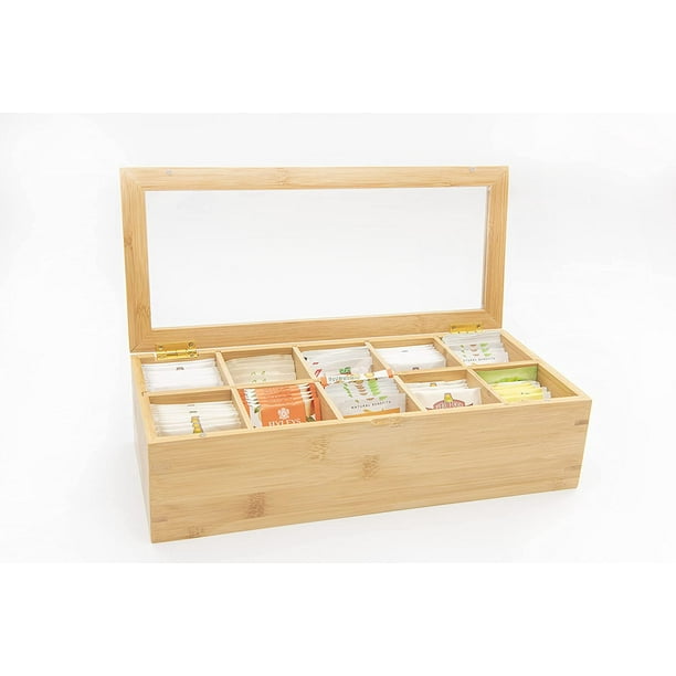 Box for Tea Bags, Bamboo Tea Bag Organizer, Storage box, For