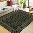 thumbnail image 2 of HOMERRY Large Geometric Plaid Non-Shedding Area Rug 9' x 12' for Living Room Washable Indoor Carpet, Black, 2 of 5