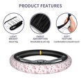 thumbnail image 6 of Elastic Steering Wheel Cover, Pink berry blossom Floral elegance Stretch Thickening Car Steering Wheel Cover Women Men, Steering Wheel Protector Universal 15 in, 6 of 7
