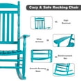 Oversized Rocking Chair Outdoor Set of 2, High Back Porch Rockers Chair
