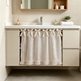 thumbnail image 6 of Hometravel Linen Striped Half Curtain, Bow Tie Cabinet Cover with Farmhouse Style, Decorative Oven Door Valance for Kitchen, Homestay, and Rustic Window Accent, 6 of 6
