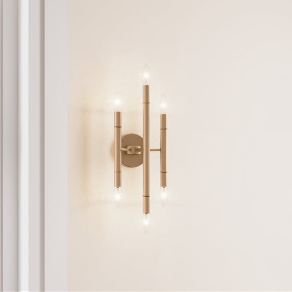 Modern 3-Light Gold Wall Sconce