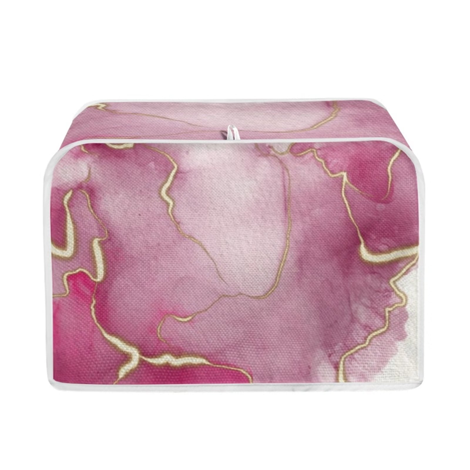 FKELYI Pink Marble Stripes Toaster Cover Waterproof Wide Slot Toaster