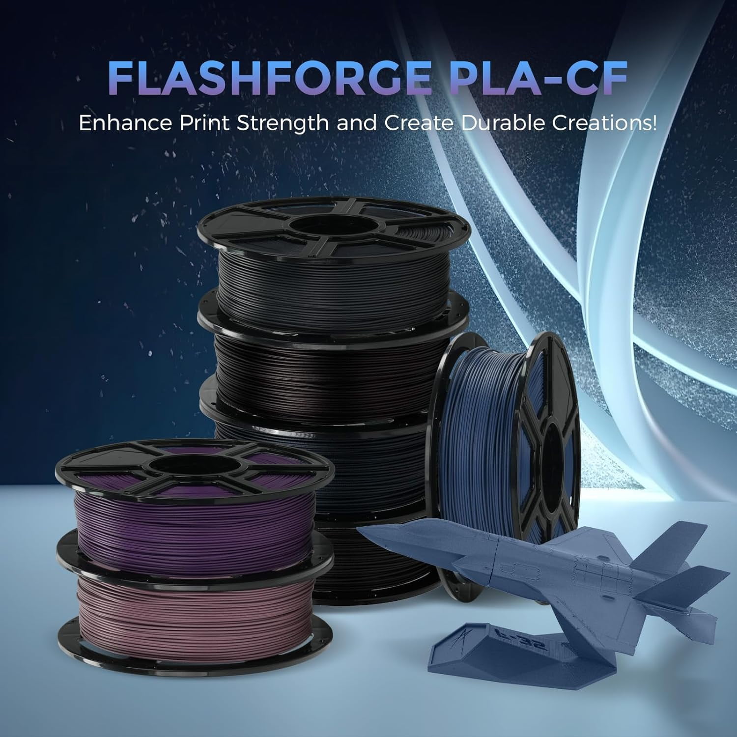 Fiber PLA Filament 1.75mm Dusty Pink, Reinforced 3D Printer Filament 1kg, Lightweight & High-Strength PLA-CF Filament, Strong & Easy to Print