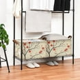 thumbnail image 3 of Yayeee Foldable Storage Basket for Shelves with Handles Waterproof Cloth Bins, Red Floral Pattern, 3 of 7