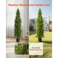 thumbnail image 6 of Artificial Topiary Cedar Trees, Set of 2 Faux Pine Shrubs 60-inch Tall, Realistic Fake Silk Plants for Easy Indoor Outdoor Decor - Porch, Patio, Garden, Balcony, Yard, Office, 6 of 11
