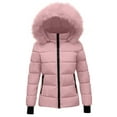 thumbnail image 2 of MKOSPLRT Kid's Winter Coats Zip Up Quilted Puffer Coat Casual Solid Jacket Thicken Warm Fashion Outwear with Faux Fur Hood 5-14Y, 2 of 4