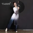 thumbnail image 4 of Abanico de mano de seda plegable TIHOOD Chinese Tai Chi Black x2, 4 of 4