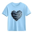thumbnail image 1 of hengsof T-Shirt d'Été Imprimé Amour pour Enfants Manches Courtes Col Rond T-Shirt Graphique, 1 of 3