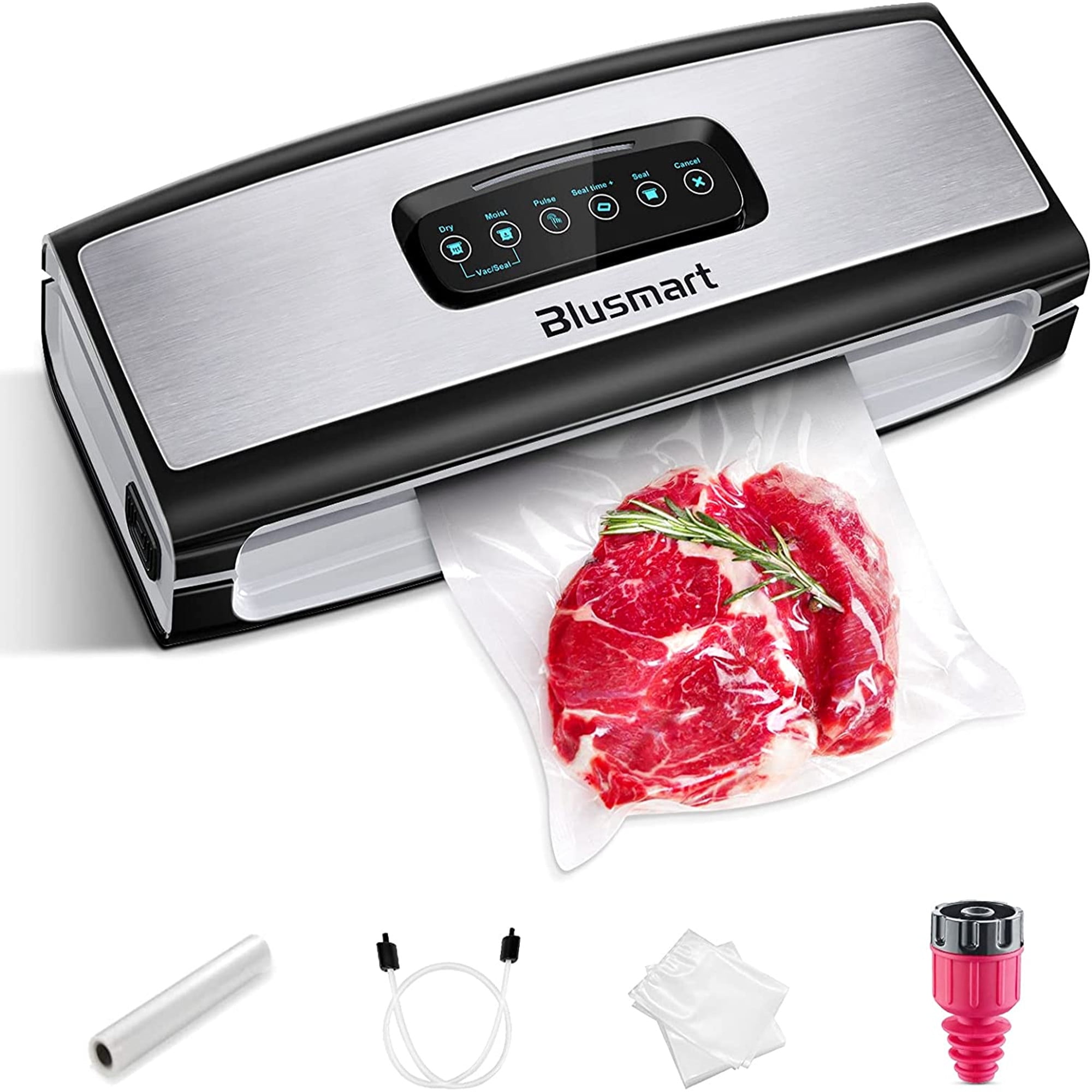 Blusmart Vacuum Sealer Food Sealer Machine with Cutter Food Dry and