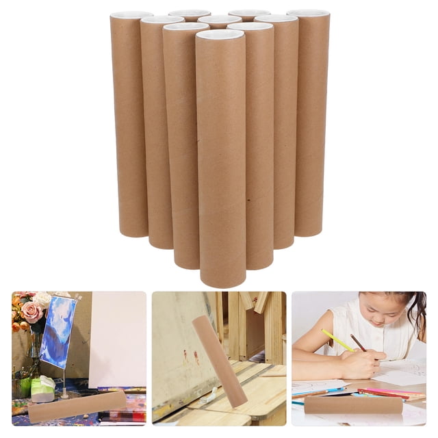 PAMINGONO 10Pcs Small Business Kraft Mailing Tubes for Shipping Posters Drawings and Documents with Sturdy Protection