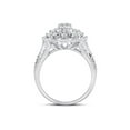 thumbnail image 3 of 14kt White Gold Round Diamond Cluster Pear Bridal Wedding Engagement Ring 1-3/4 Cttw, 3 of 4