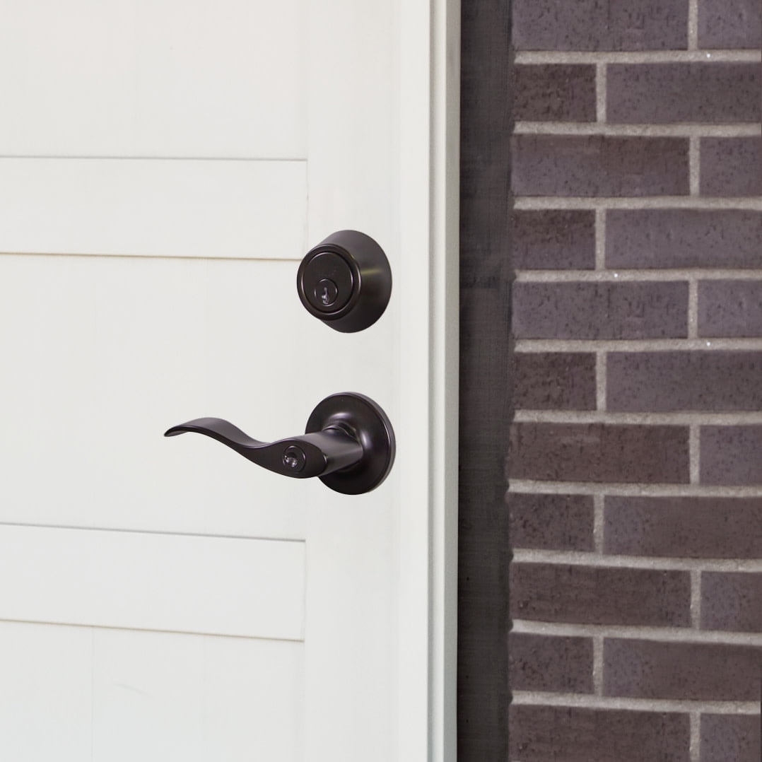 Design House Pro Deadbolt 2-Way Single Cylinder Deadbolt with Latch, Matte Black