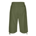 thumbnail image 6 of TTUHYWXI Womens Capris Pants High Waist Drawstring Comfy Casual Pants Casua Lightweight Loose Trousers Buttons Trim with Pockets (Green, XXL), 6 of 8
