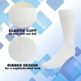 thumbnail image 5 of EMEM Apparel Men's Big and Tall King Size Casual Soft Ribbed Cotton Knit Classic Mid Calf Crew Dress Hosiery Socks 5-Pack White 13-15, 5 of 5
