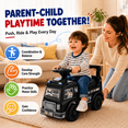 thumbnail image 2 of JoyStone Toddler Police Ride-On Car, Foot-to-Floor Push Car with Music & Sound Effects, Under Seat Storage, Indoor Outdoor Riding Toy for Kids, Black, 2 of 10