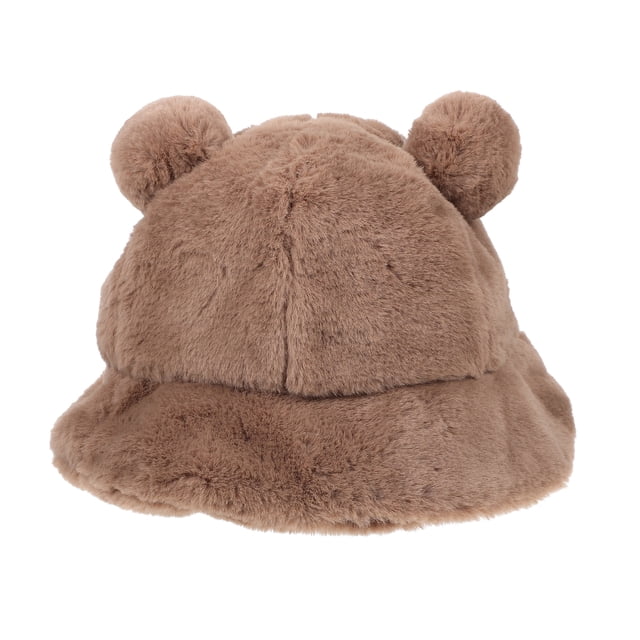 KAKOWELY Gorro de invierno de felpa con orejas de oso para mujer y niña, ideal para exteriores.