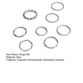 thumbnail image 4 of LYMAYTER Finger Bands 8Pcs Rings - Electroplated, Geometric, Fashion Minimalist, 4 of 7