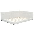 thumbnail image 6 of MODERNLUXE Upholstered Queen Size Daybed, Floor Sofa Bed with USB Ports, Beige, 6 of 10