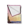 thumbnail image 2 of Lake Soft Flannel Fleece Throw Blanket, Trees on the Alley and Stones in the Lake Nature Inspired Tranquil Serene, Cozy Plush for Indoor and Outdoor Use, 50" x 70", Pink Blue, by Ambesonne, 2 of 6