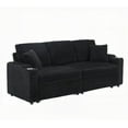 thumbnail image 5 of Modern Corduroy 80-inch Two-in-One Folding Sofa with Hidden Lying Function, 5 of 12