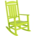 thumbnail image 4 of Paradise Classic Adirondack Plastic Outdoor Porch Furniture Rocking Chair High Back HDPE Poly Lumber, Lime, 4 of 9