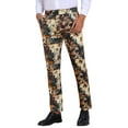 thumbnail image 4 of INSPIRE CHIC Floral Pants for Men's Pattern Trousers Straight Leg Flat Front Flower Printed Pants 36 Black, 4 of 6