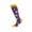 Purple Yellow, variant on Okbabeha Halloween Sports Socks, Skull/Owl Print Knee-high Compression Socks
