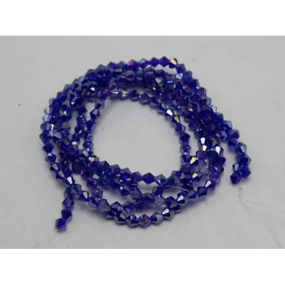 U8MO 120pcs Luster AB 4X4mm Bicone bead Faceted Crystal Glass Beads Color For Choice-Royal Blue AB