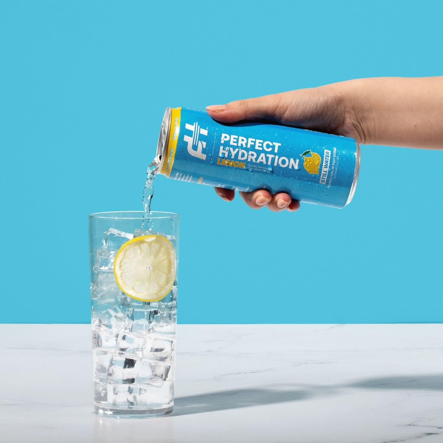 Perfect Hydration Lemon Flavored Alkaline Water, 0 Sugar, 0 Calories, 12 oz Cans, Pack of 12